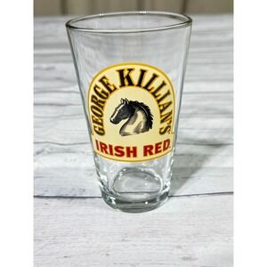 George Killians Irish Red Pint Glass Beer Barware Horse Logo 16oz Clear Glass